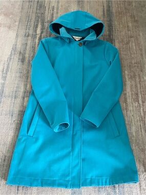 Women’s Teal Rain Resistant Hooded Coat - Lightweight Classic